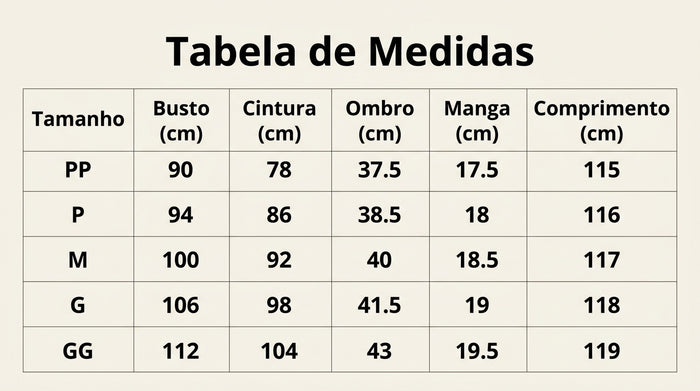 Guia de Tamanhos