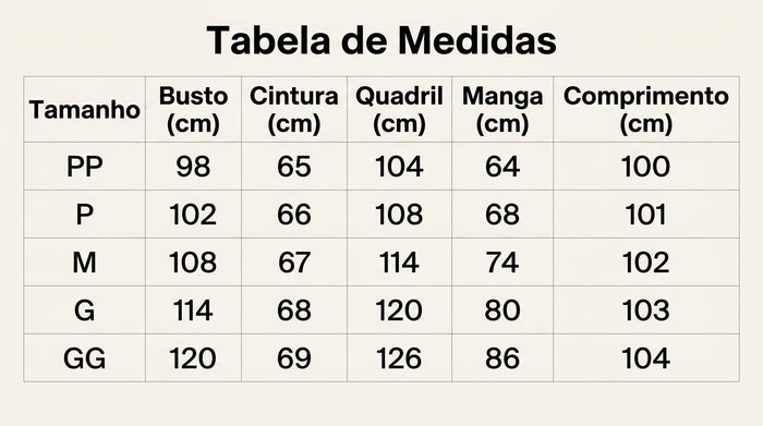 Guia de Tamanhos