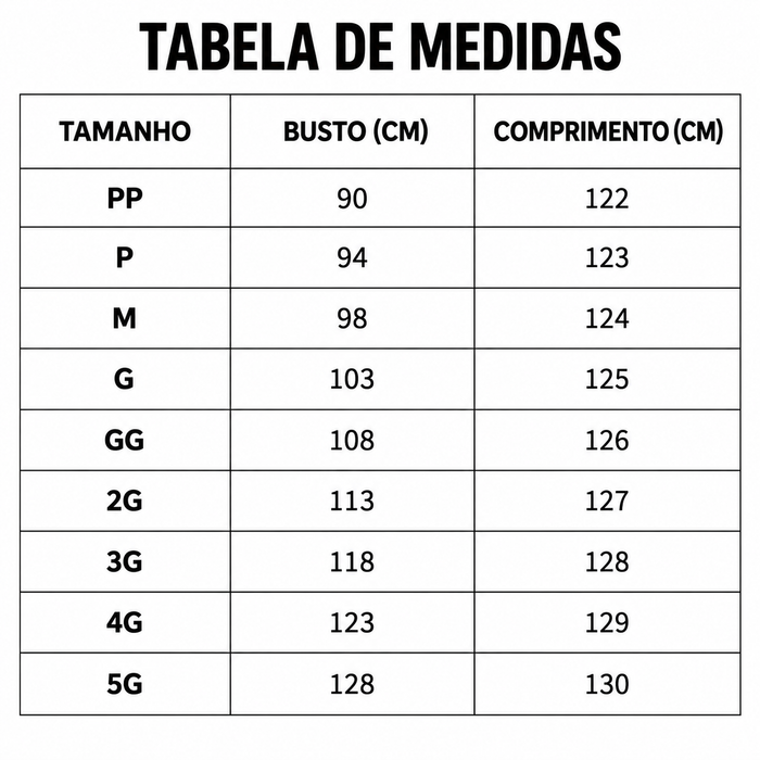 Guia de Tamanhos