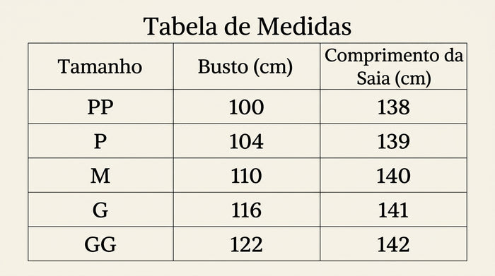 Guia de Tamanhos
