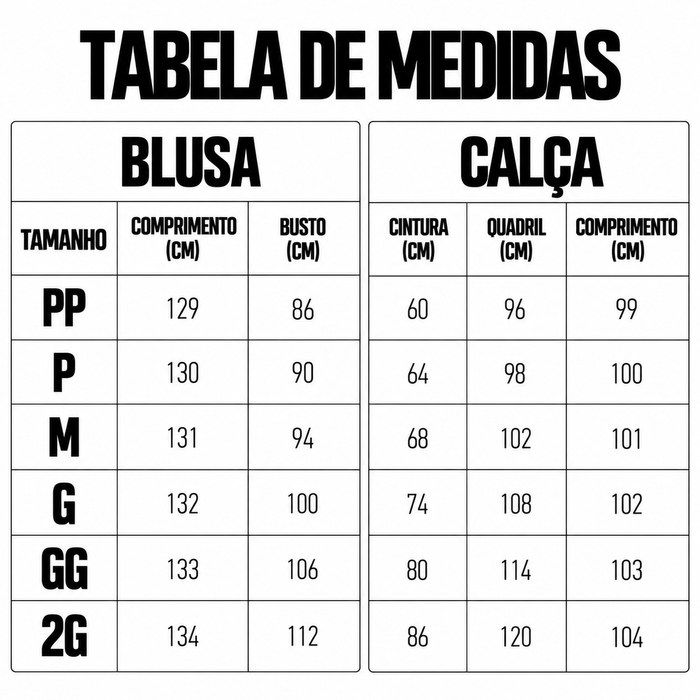 Guia de Tamanhos