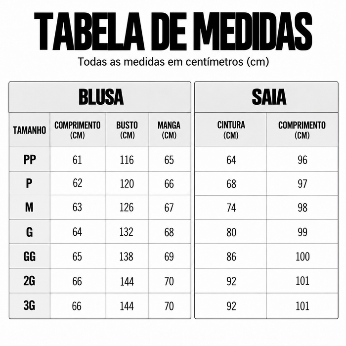 Guia de Tamanhos