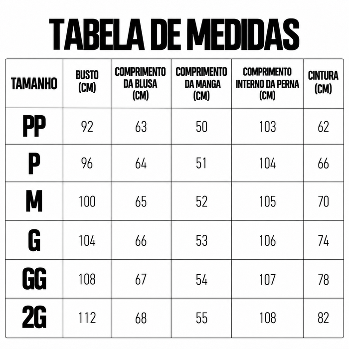 Guia de Tamanhos