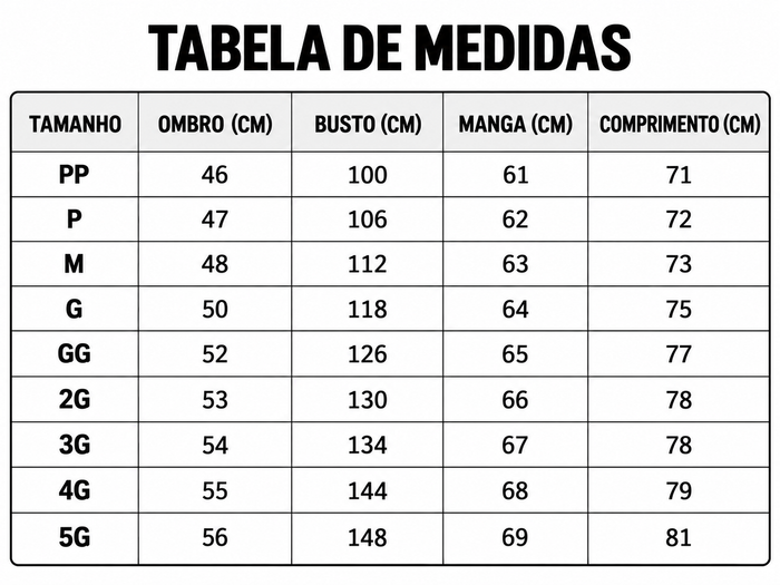 Guia de Tamanhos
