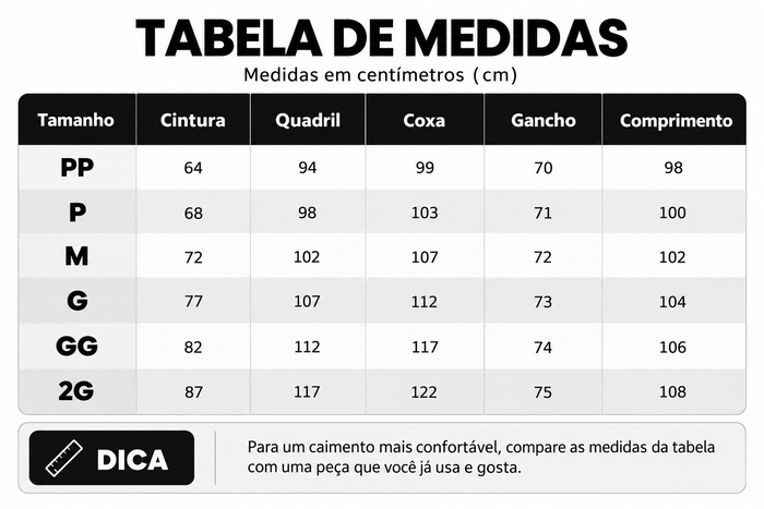 Guia de Tamanhos
