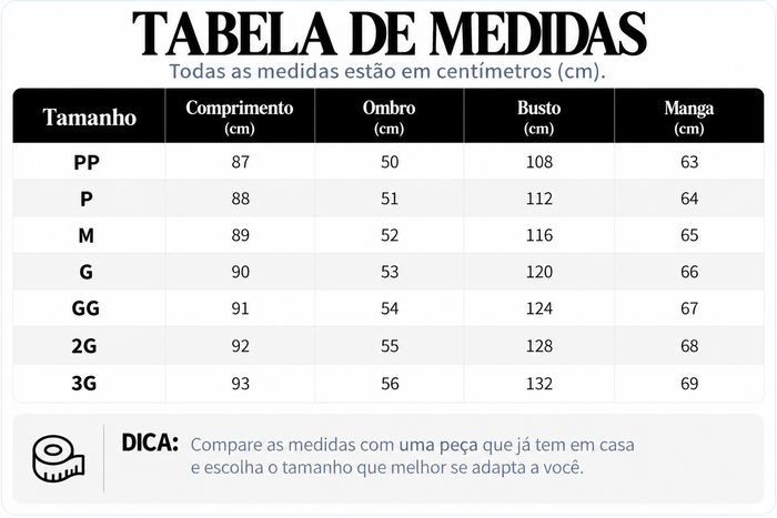 Guia de Tamanhos