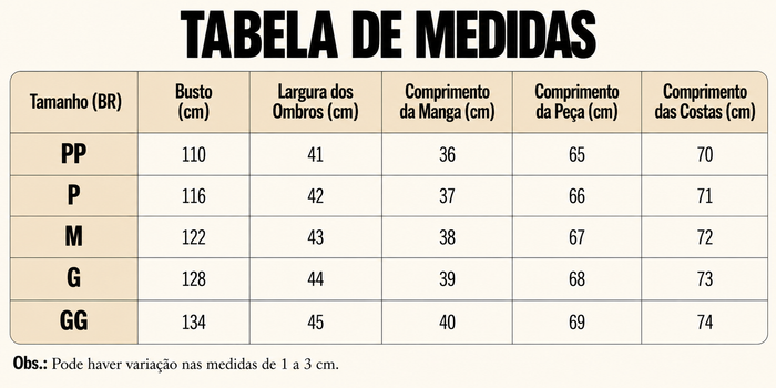 Guia de Tamanhos