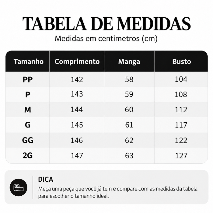 Guia de Tamanhos