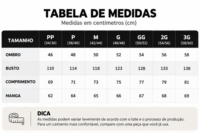 Guia de Tamanhos