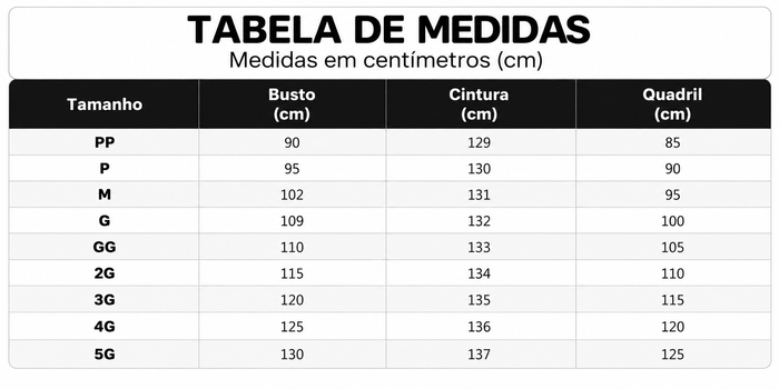Guia de Tamanhos