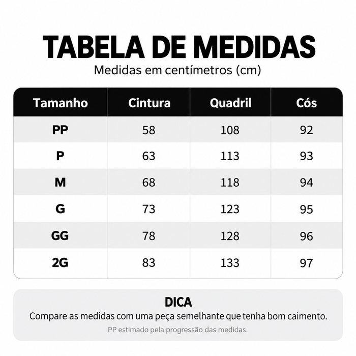 Guia de Tamanhos