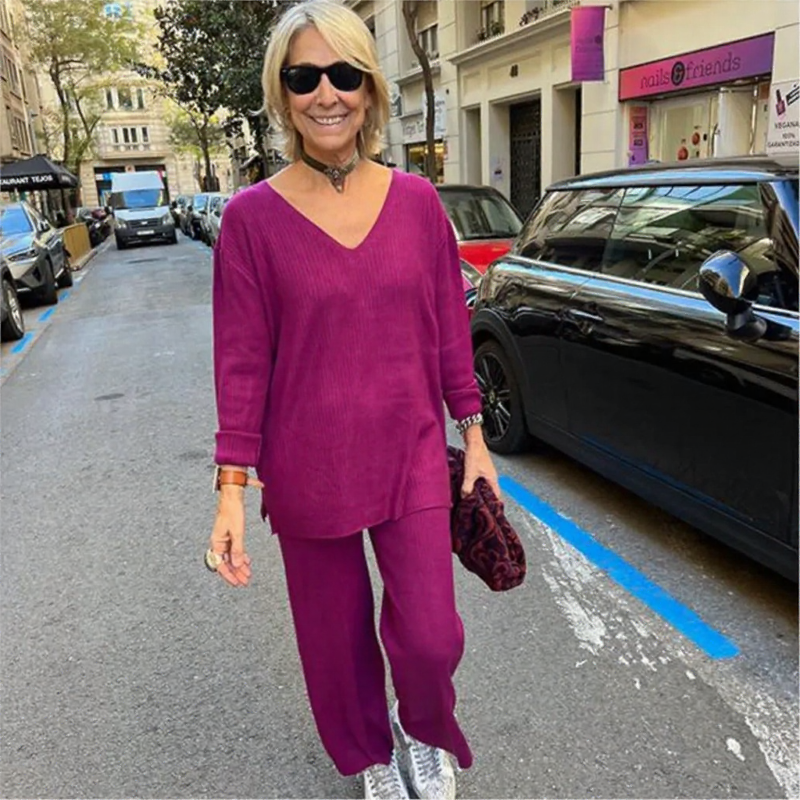 Conjunto La Vittoria™ com Blusa Longa e Calça Reta / Para Mulheres que Exalam Elegância em Cada Passo!