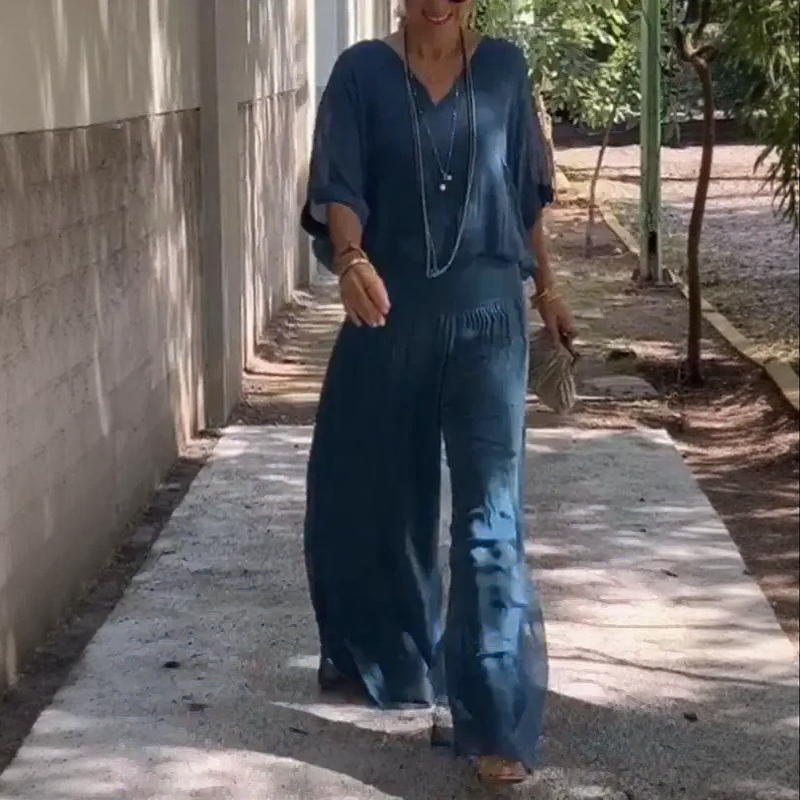 Conjunto Eudora™ em Chiffon Leve com Fenda e Cintura Alta / Para Mulheres que Caminham com Charme e Elegância Natural!