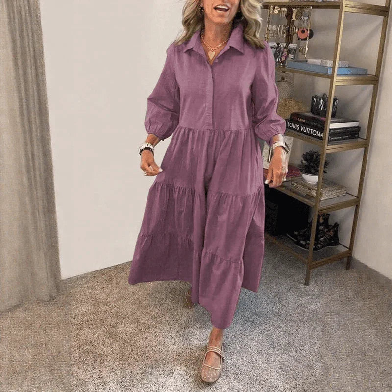 Vestido Dóris™ com Modelagem Ampla e Estilo Chemise / A Simplicidade da Mulher que Impõe Presença!