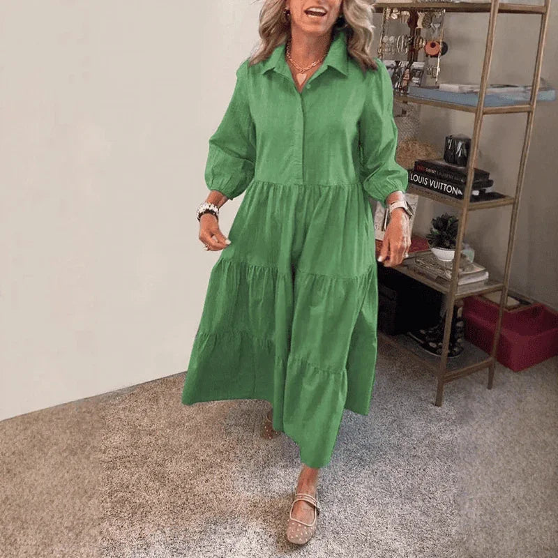 Vestido Dóris™ com Modelagem Ampla e Estilo Chemise / A Simplicidade da Mulher que Impõe Presença!