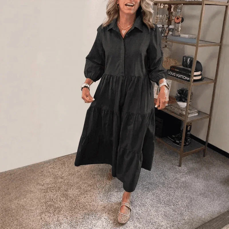 Vestido Dóris™ com Modelagem Ampla e Estilo Chemise / A Simplicidade da Mulher que Impõe Presença!