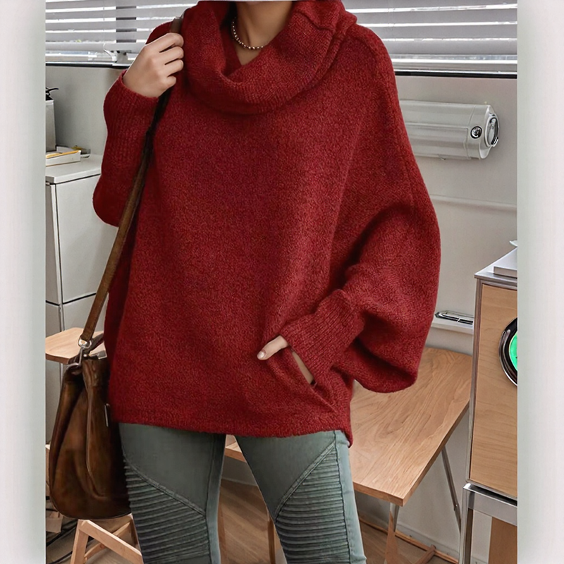 Suéter Nuvem Macia™ em Tricô de Algodão Aveludado / Estilo Solto com Conforto que Abraça