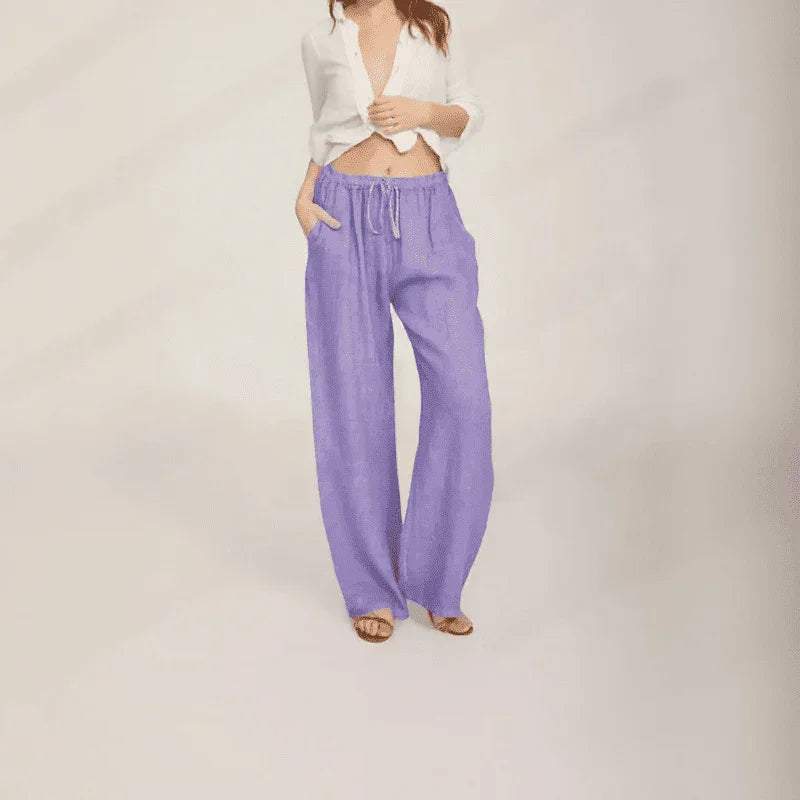 Calça Bruma™ em Linho de Algodão / Toque Suave, Caimento Livre e Estilo Natural!