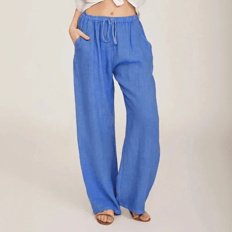 Calça Bruma™ em Linho de Algodão / Toque Suave, Caimento Livre e Estilo Natural!