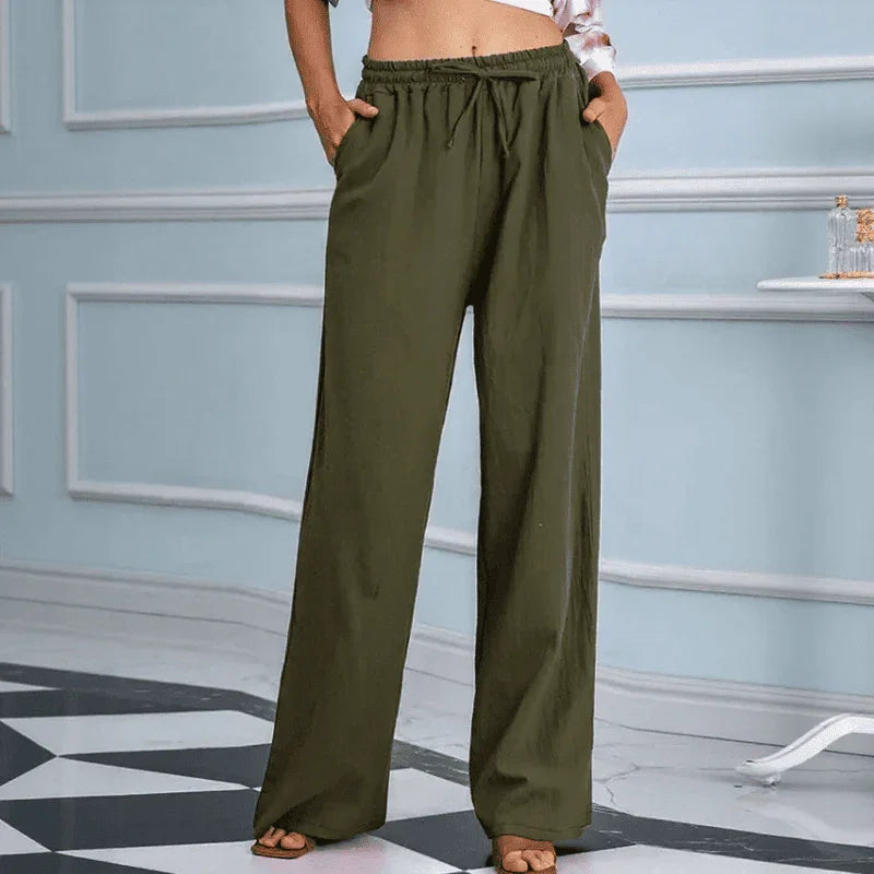 Calça Bruma™ em Linho de Algodão / Toque Suave, Caimento Livre e Estilo Natural!
