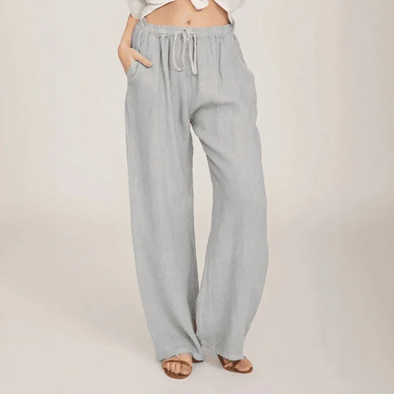 Calça Bruma™ em Linho de Algodão / Toque Suave, Caimento Livre e Estilo Natural!