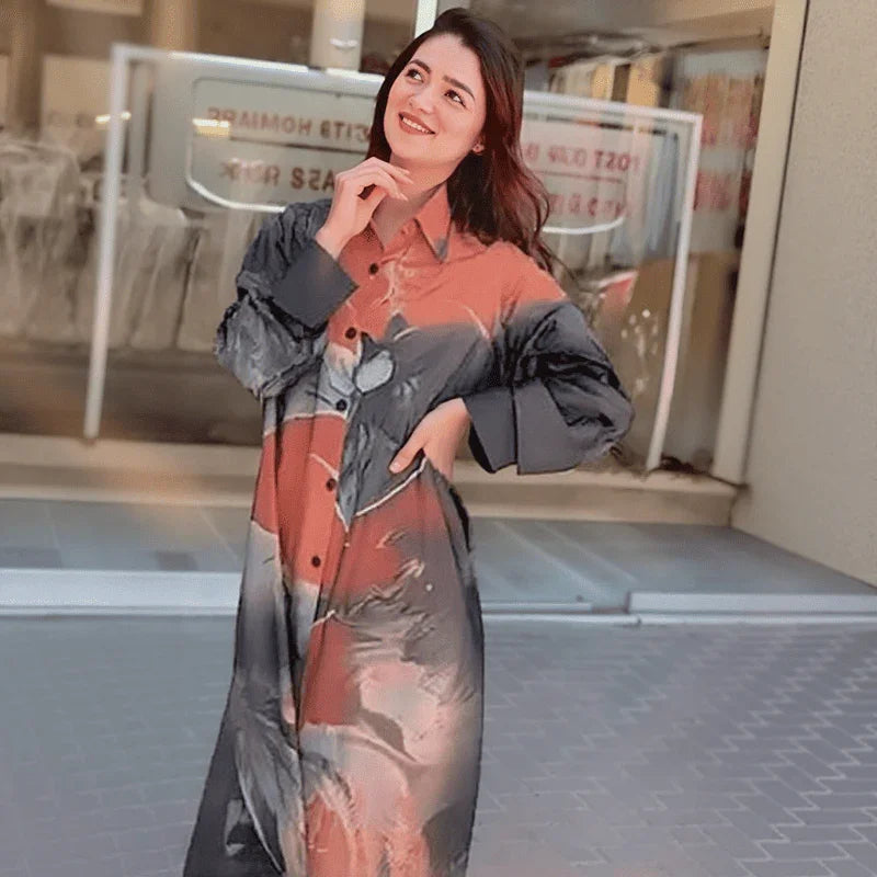 Conjunto Zoe™ com Estampa Ilustrada e Silhueta Solta / Minimalismo Artístico com Toque Fashion!
