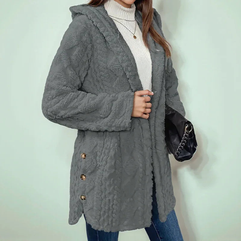 Casaco Melrose™ em Pelúcia com Comprimento Longo / Conforto e Charme nos Dias mais Frios!
