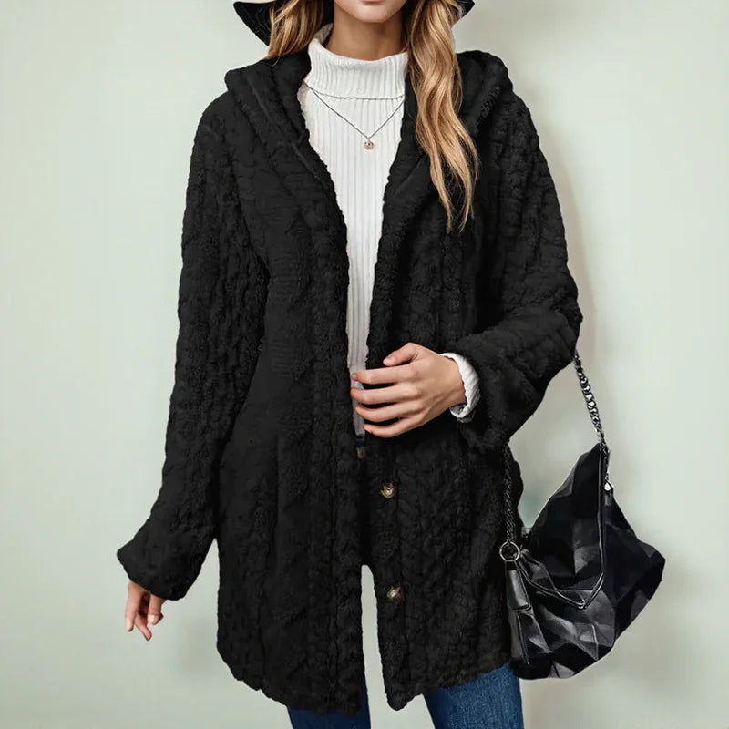 Casaco Melrose™ em Pelúcia com Comprimento Longo / Conforto e Charme nos Dias mais Frios!