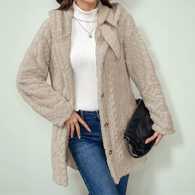 Casaco Melrose™ em Pelúcia com Comprimento Longo / Conforto e Charme nos Dias mais Frios!