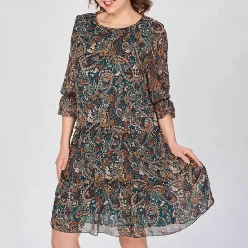 Vestido Luana Poème™ em Chiffon Leve com Mangas Bufantes / Um Clássico Boho para Corações Livres!