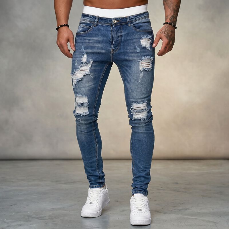 Calça Jeans Axel™ em Denim Premium com Efeito Estonado