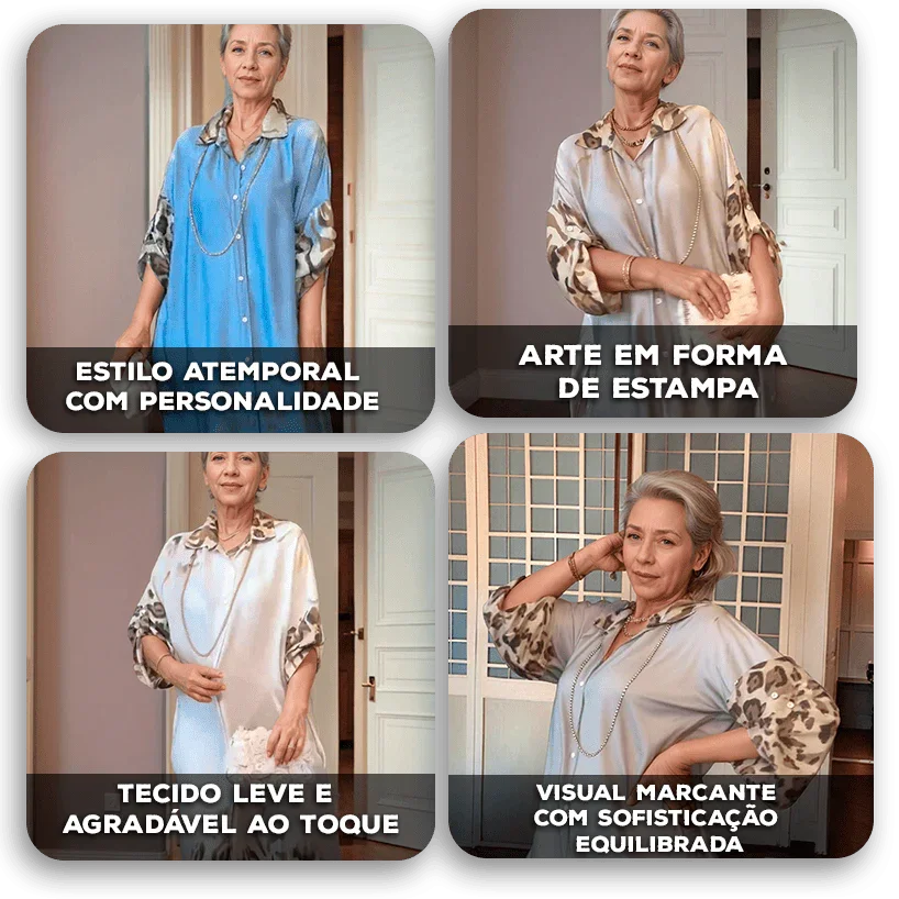 Vestido Savina™ com Detalhes Leopard Print e Corte Longilíneo / Para Quem Usa a Moda como Expressão!