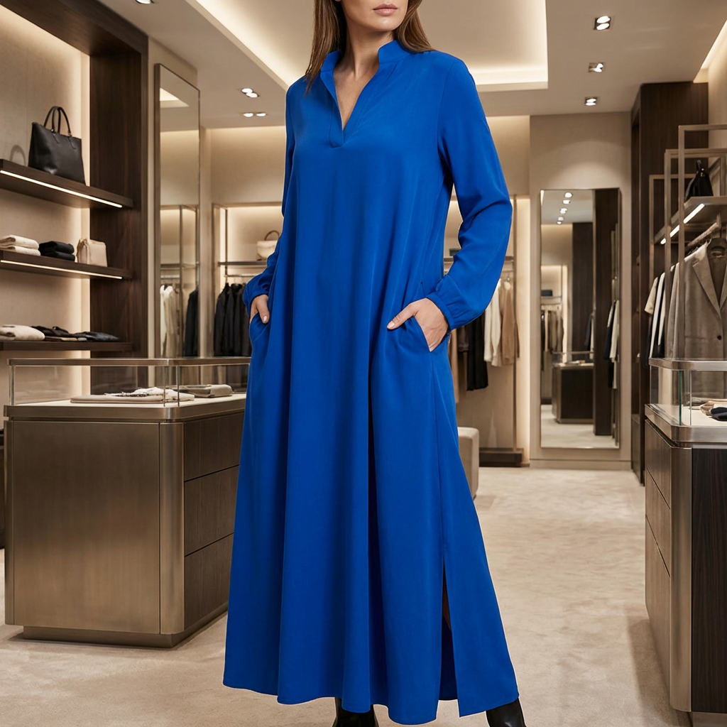 Vestido Lúmina™ em Malha Premium Texturizada com Gola Elegante!