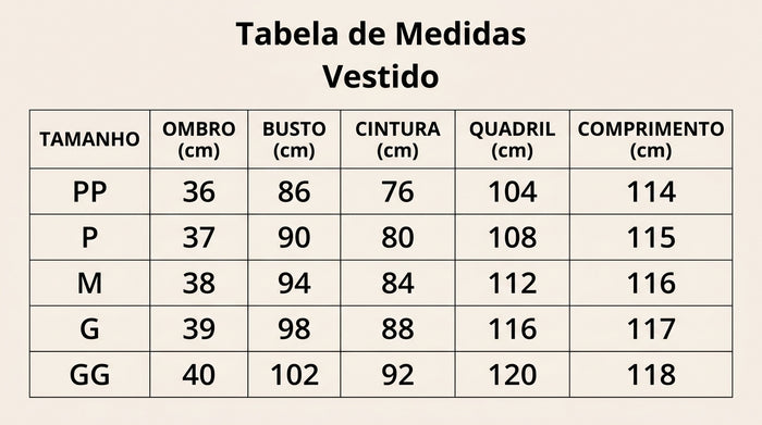 Guia de Tamanhos