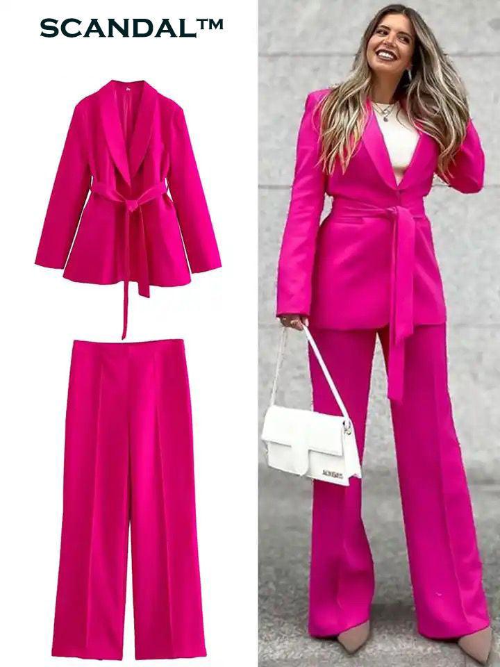 Conjunto Feminino Scandal de Casaco Estilo Blazer + Calça Alfaiataria / Um Escândalo de Estilo e Conforto! - ModernLar