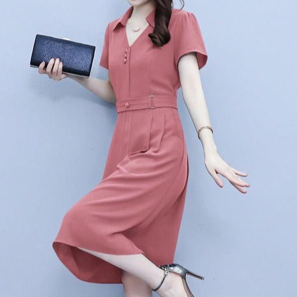 Vestido Polo Pegasus™ com Cintura Ajustável / Elegância que Flui com Caimento Perfeito e um Toque de Classe da Gola Polo. - ModernLar