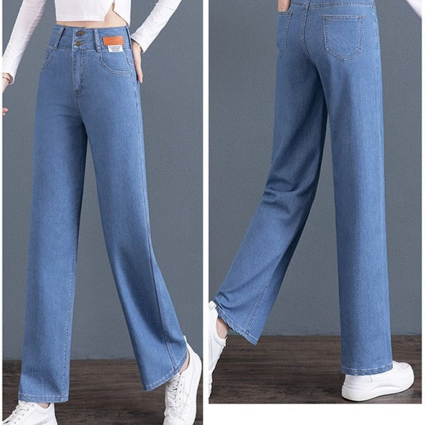 Calça Jeans Lívia™ com Caimento Soltinho e Acabamento Premium / A Calça Oficial da Mulher Moderna e Elegante!!