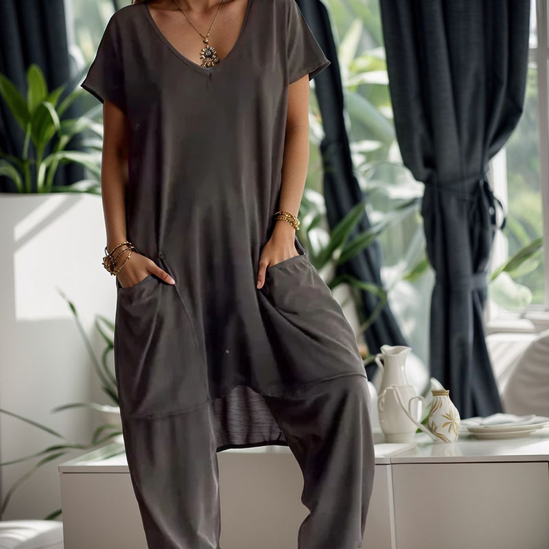 Macacão Caroline™ Design Oversized em Viscose Confort / Conforto e Elegância para Dias de Puro Relaxamento!