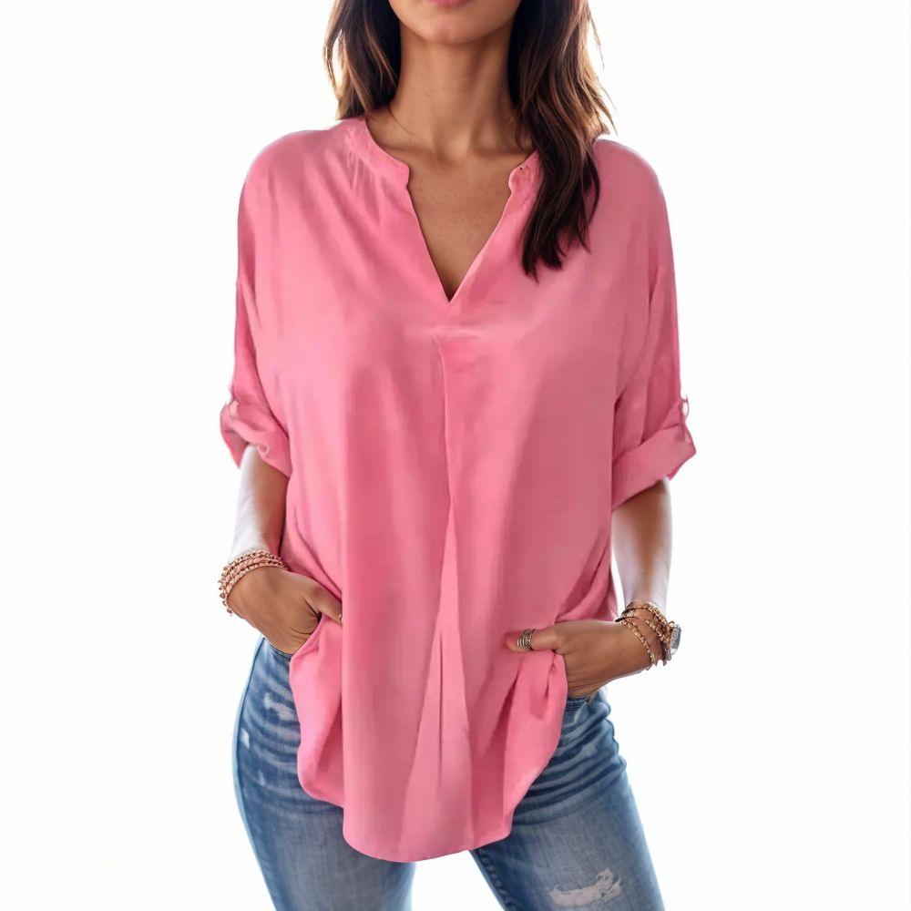 Blusinha Capadócia™ em Viscose de Toque Macio e Gola Minimalista / Sofisticação e Conforto para Todos os Momentos!