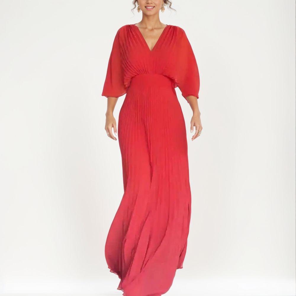 Vestido Venice Beach™ em Viscose Plissada com Caimento Perfeito / Estilo e Movimento para o Dia e Noite!