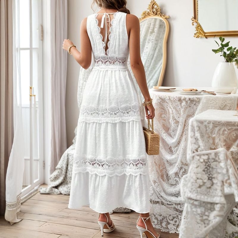 Vestido Florence™ em Estilo Boho Chic com Camadas de Renda / Elegância e Leveza Inspiradas na Moda Gringa Europeia!