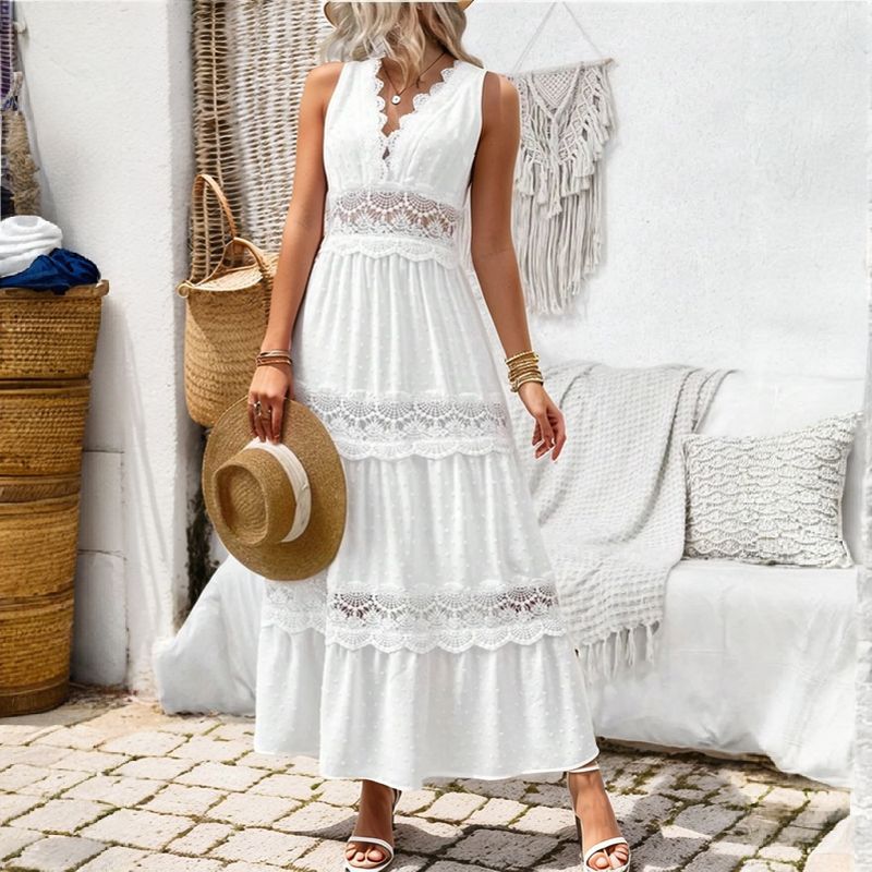 Vestido Florence™ em Estilo Boho Chic com Camadas de Renda / Elegância e Leveza Inspiradas na Moda Gringa Europeia!