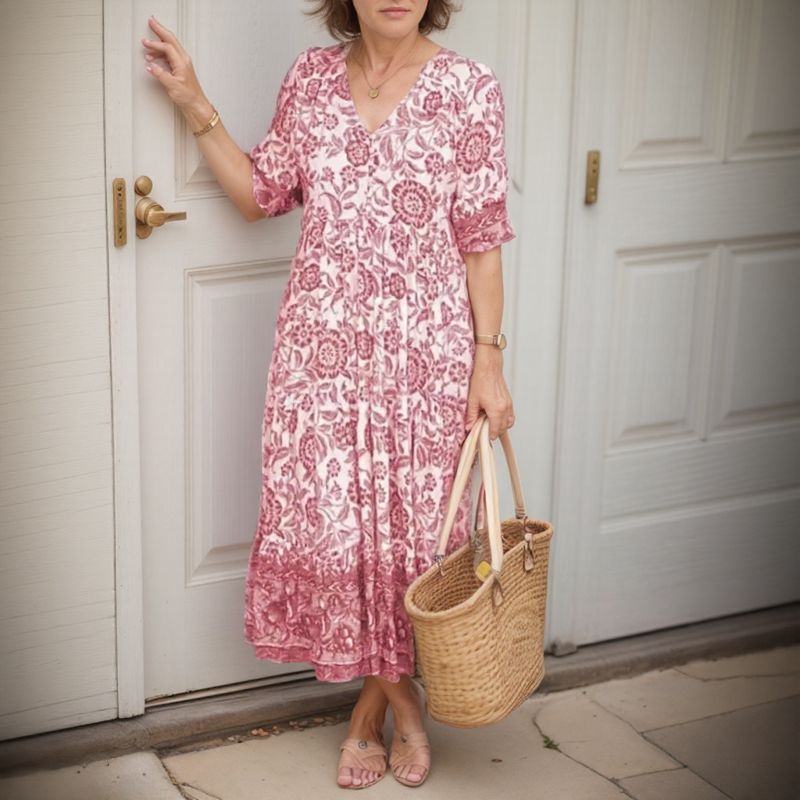 Vestido Pompeia™ em Viscolinho com Toque Artesanal / Um Toque de Arte e Charme em Cada Movimento!