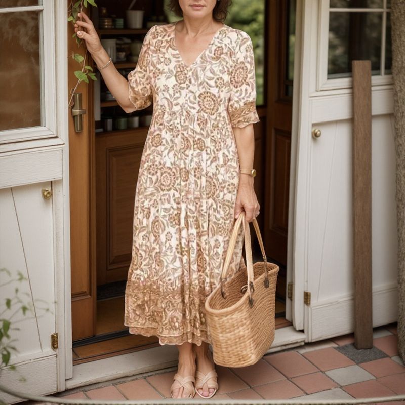 Vestido Pompeia™ em Viscolinho com Toque Artesanal / Um Toque de Arte e Charme em Cada Movimento!