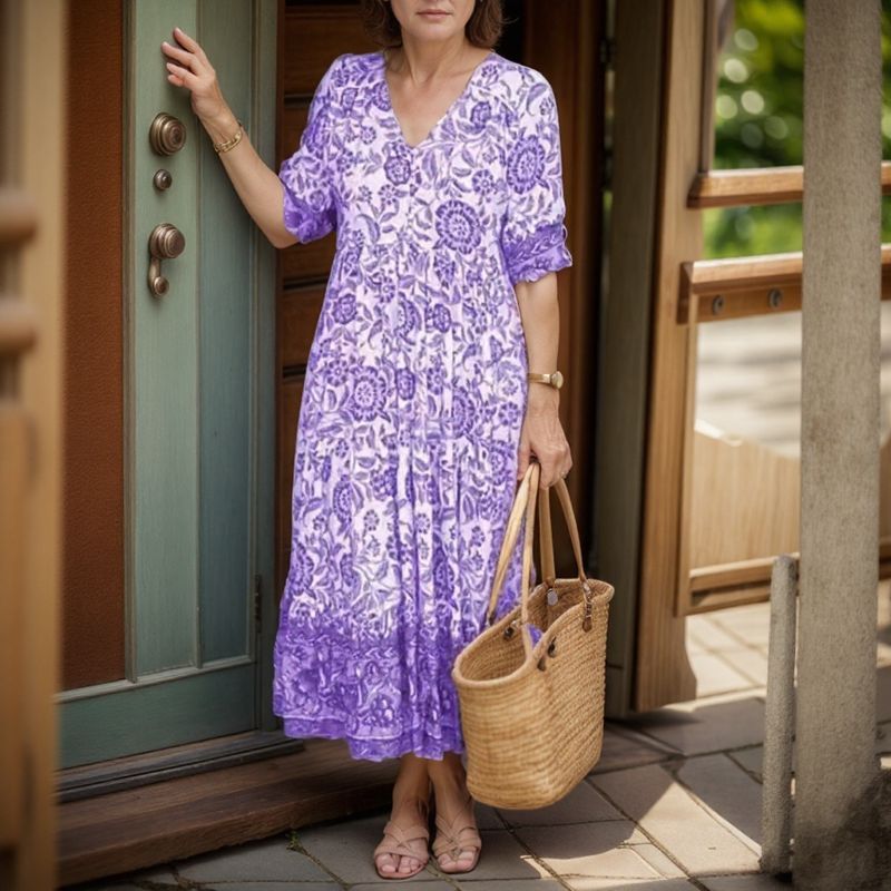Vestido Pompeia™ em Viscolinho com Toque Artesanal / Um Toque de Arte e Charme em Cada Movimento!