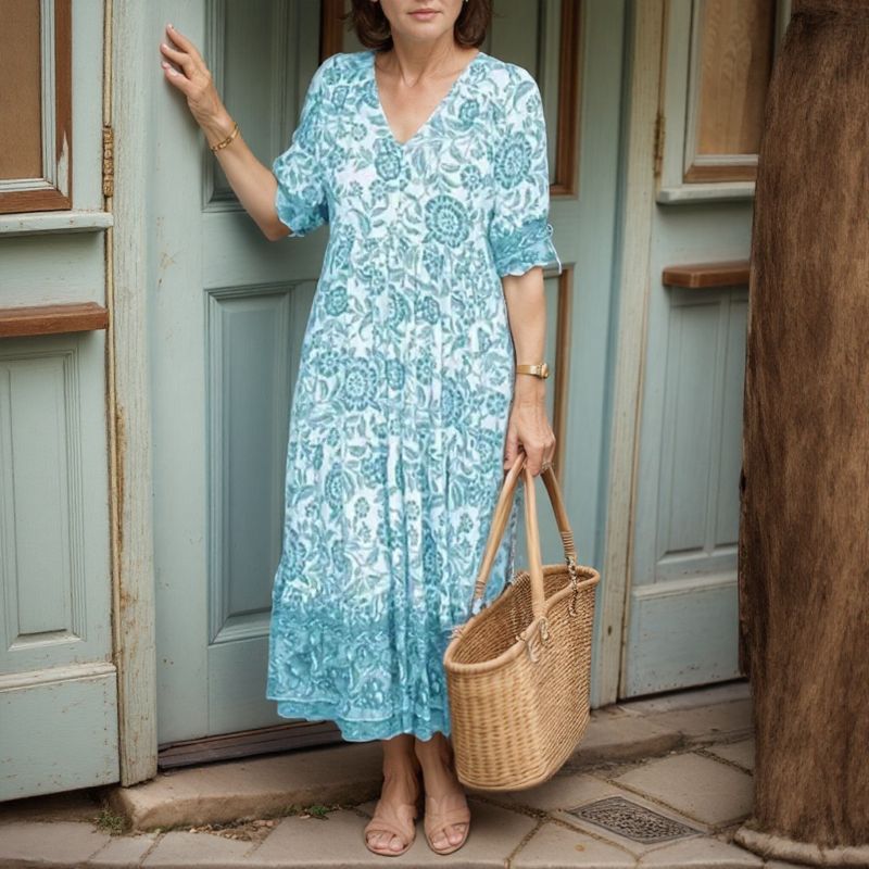 Vestido Pompeia™ em Viscolinho com Toque Artesanal / Um Toque de Arte e Charme em Cada Movimento!