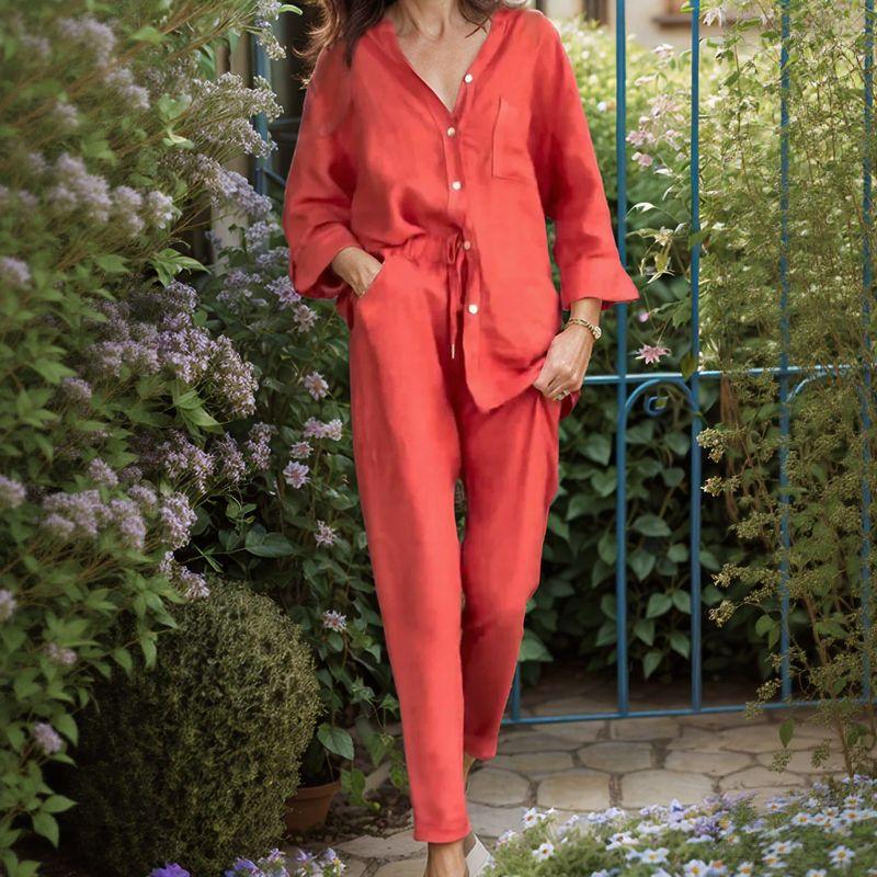 Conjunto Lévina™ em Linho de Algodão com Modelagem Soltinha / Leveza e Elegância para Quem Sabe se Destacar!