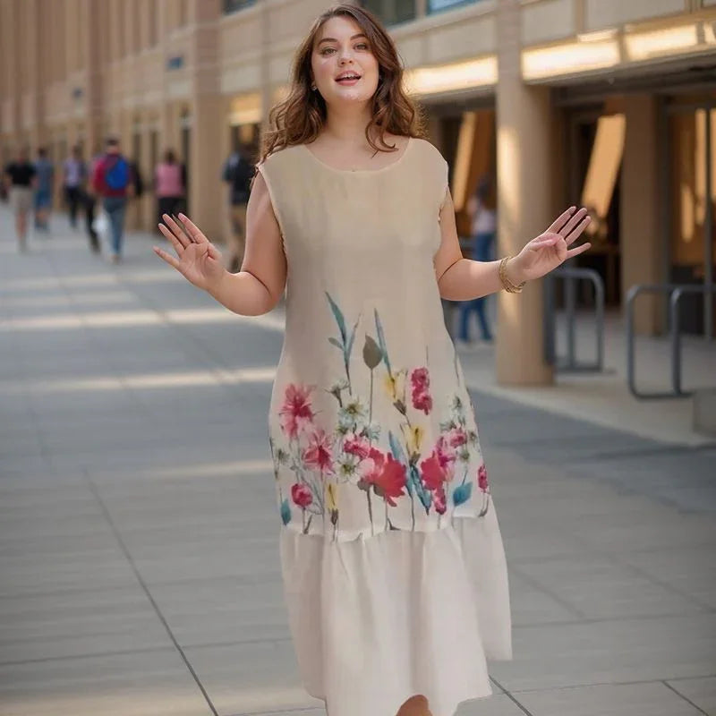 Vestido Jasmine™ em Algodão Leve com Estampa Floral e Barra Fluída / A Delicadeza que Abraça Seu Estilo com Sofisticação!