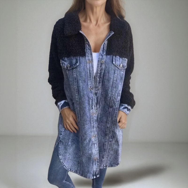 Casaco Elbefort™ Híbrido de Jeans com Pelúcia /  A Fusão Perfeita entre Atitude e Conforto!
