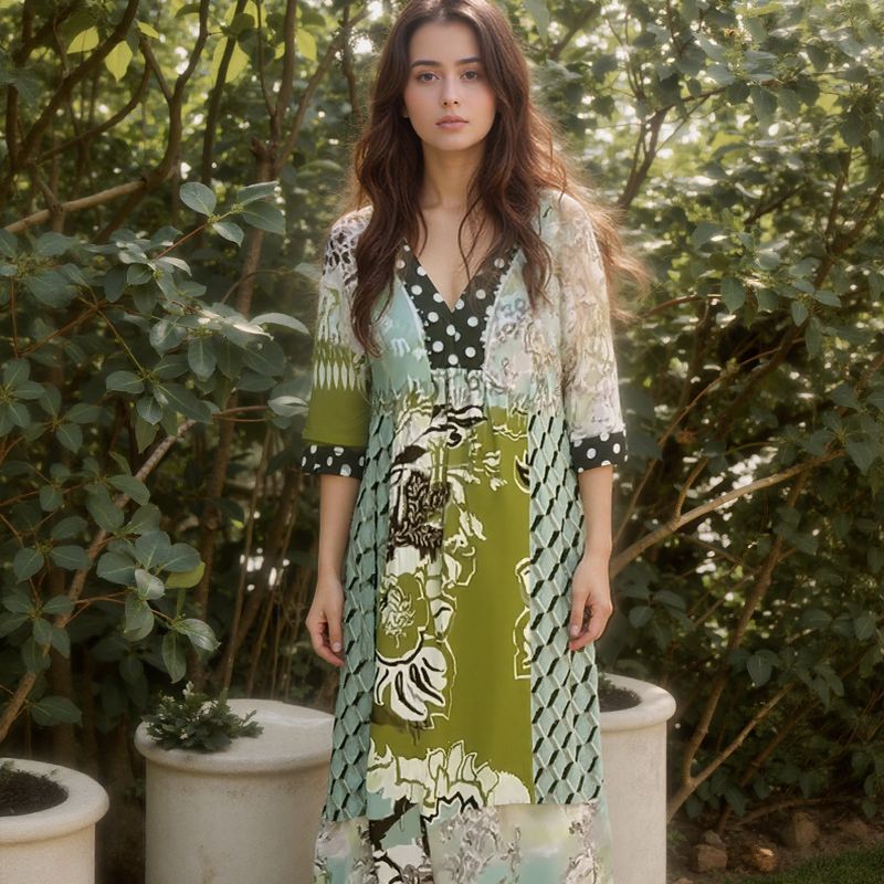 Vestido Palermo™ em Malha Acetinada com Estampa Floral / / Brilho, Charme e Exclusividade em Uma Só Peça!